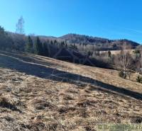 Agricultural and forest land in Hronec with grassy hills and trees in the background.