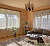Living room in a family house with a sofa, table, plant, and wooden decor flooring.