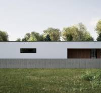 A family house in Nesvady with a minimalist design, surrounded by nature and wooden details.