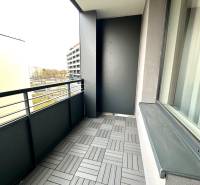 Balcony of a 2-room apartment with decorative tiles in Košice on Popradská Street.