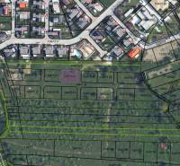 The cadastral map in Pezinok shows the layout of residential plots with parcel numbers.