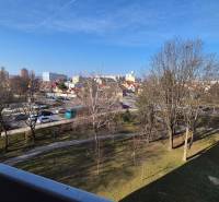 View from a 2-room apartment on Bratislavská Street in Piešťany, with a city panorama and a park.