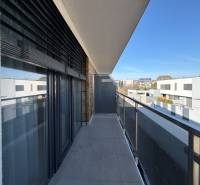 A balcony in a 3-room apartment with a view of the street in Košice, Západ district, Topoľčianska.