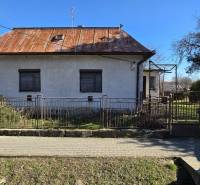 Family house in Pavlovce nad Uhom, metal fence, front garden, metal roof, tree.