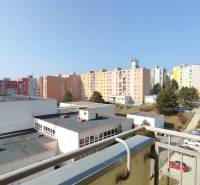 View from a 2-room apartment on Východná Street in Trenčín with panel buildings.