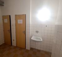 Offices with wall cladding, two doors, and a sink.