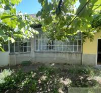 A family house in Tvrdošovce with a veranda surrounded by greenery, a garden with vines.