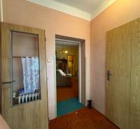 A hallway in a family house with glass doors and visible radiators.