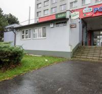 Gastro premises on Žižkova Street in Košice - Juh district, with a staircase and greenery.
