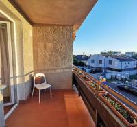 A balcony on Priekopnícka Street in Bratislava - Podunajské Biskupice with a view of the houses.