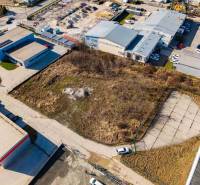 Aerial view of land in Bratislava - Vajnory for commercial use.