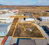 Aerial view of land in Bratislava – Vajnory, suitable for commercial use.