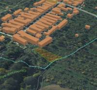 Aerial view of the recreational land area in Gemerské Teplice with parcel markings.