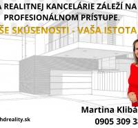 Real estate agency advertisement with a slogan and contact information. Sketch of a modern house in the background.