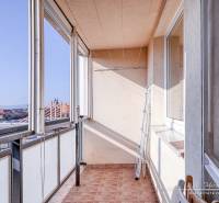 The balcony of a 3-room apartment on Spartakovská Street in Trnava with a view of the city.