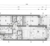 The floor plan of the family house in Klasov shows the layout of the rooms and furniture.