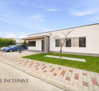 A family house in Dunajská Streda with a garden, two cars, and a modern facade.