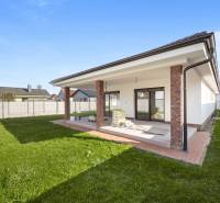 A family house in Vojka nad Dunajom with a garden and a terrace with light-colored paving.