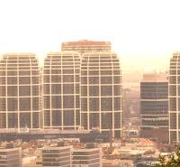 Panorama of Bratislava - Old Town with four dominant towers on Čulenova Street.