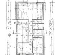 Floor plan of a family house on Rastislavova Street in Lužianky with room details and dimensions.