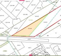 Parcel map in the village of Čierny Brod on Čierny Brod street for residential plots.