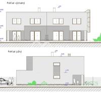 The sketch of the family house in Harichovce shows the eastern and southern view of the facade.