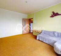 Living room in a 3-room apartment with a sofa and art on the wall.