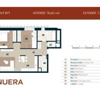 Floor plan of a 3-room apartment with a loggia, hallway, kitchen, living room, and two bedrooms.