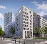 Modern architecture of buildings on Pribinova Street in Bratislava - Nivy, 3-room apartment.