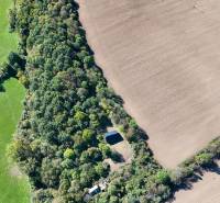 Aerial view of agricultural and forest lands in Lackov.