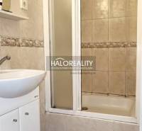 A bathroom with a shower and a sink in a 3-room apartment.