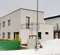 Snow cover at the offices in Poprad with regard to the architecture of the buildings.