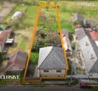 Aerial view of a family house in Malá nad Hronom with a garden.