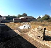 A garden with a brick building, grassy land, and trees, suitable for commercial premises.