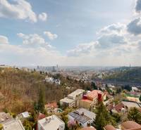 View of Bratislava from the Vinohrady area with high-rise buildings and greenery.
