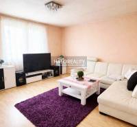 A living room in a family house with a sofa, a wooden decor floor, and a television.