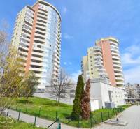 High-rise apartment buildings on Majerníkova Street in Bratislava, Karlova Ves.