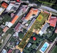 Aerial view of residential plots on Družstevná Street in Malacky.