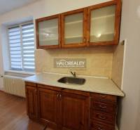 Kitchen unit with a sink and cabinets in a studio apartment with a wooden decor floor.