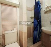 A compact bathroom in a studio apartment with a toilet, sink, and shower.