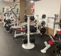 Gym with equipment and facilities in commercial premises.