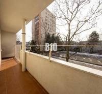 Balcony of a 3-room apartment on Račianska Street in Bratislava III with a view of the surroundings.