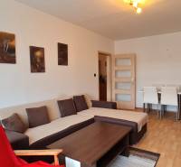 Living room with a corner sofa, floor with wood decor, and wooden furniture.