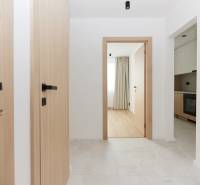 A bright hallway with a wood-effect floor in a 3-room apartment.