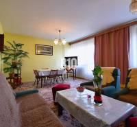Living room in a family house with flowers, carpets, and furniture.