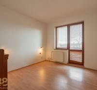 A room with a wooden decor floor in a 5 or more room apartment, light walls, large window.