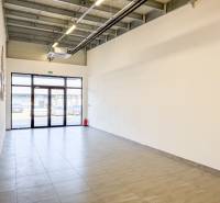 Spacious commercial premises with tiles and large doors.