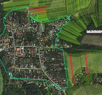 Aerial view of agricultural and forest land in Košická Polianka.