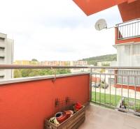 A balcony in a 2-room apartment on Liptovská Street in Trenčín with a view of the surroundings.