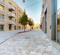Floriánska Street, Bratislava - Old Town with new apartment buildings and planted trees.